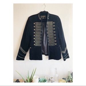 BLANKNYC Velvet Black and Gold Band Jacket
